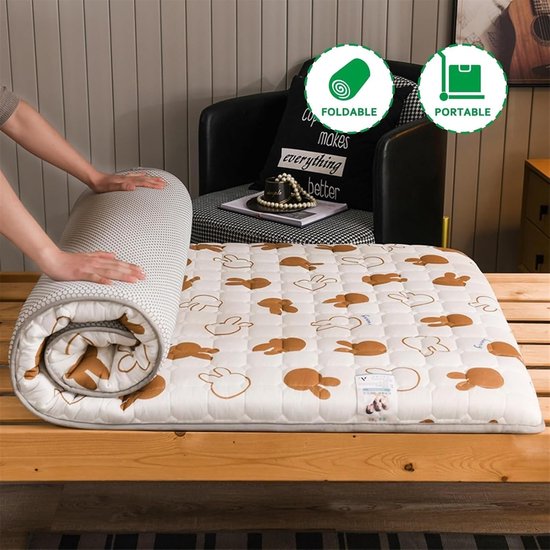 Oprolbare Tatami Matras - Japanse Vloermatras Futon - Flexibel Slapen Kamperen - Gelijkmatige Vulling Verdeling - 120x200 cm - Stijl — afbeelding 5