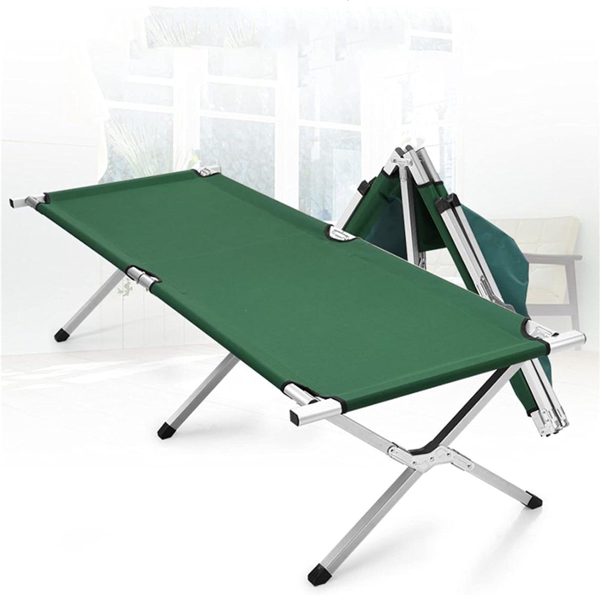 Camping Bed - Veld Bed Klapbaar - Kamperen en Ontspannen - Aluminium Frame - 190x64x42 cm - Niet gespecificeerd