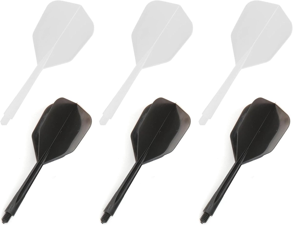 Set van 6 dart shafts en flights - Geïntegreerde nylon dartaccessoires met 2BA diameter voor optimale prestaties
