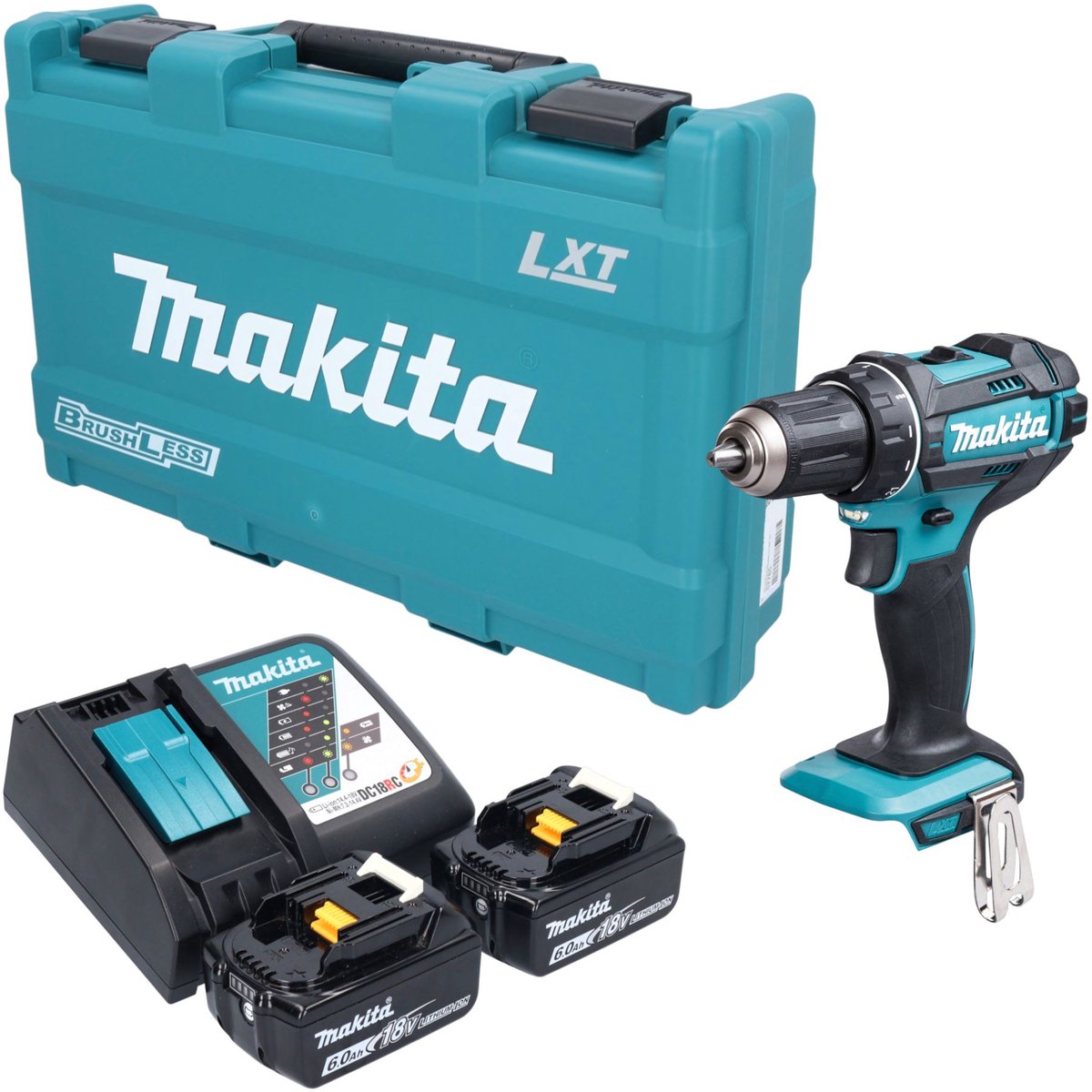 Makita DDF 482 RGK accuboormachine 18 V 62 Nm + 2x accu 6,0 Ah + oplader + koffer