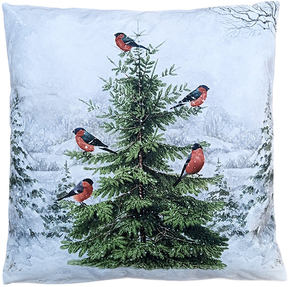 Clayre & Eef Sierkussen 45x45 cm Wit Polyester Kerstboom
