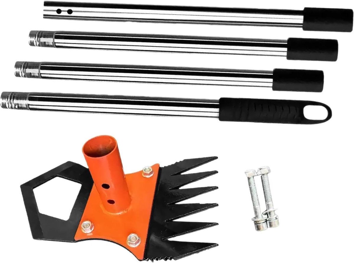 Tuinhark Grondlosmaker - Grashark Bladhark - Gazon Onderhoud - Verstelbare Steel - 155 cm - Niet gespecificeerd