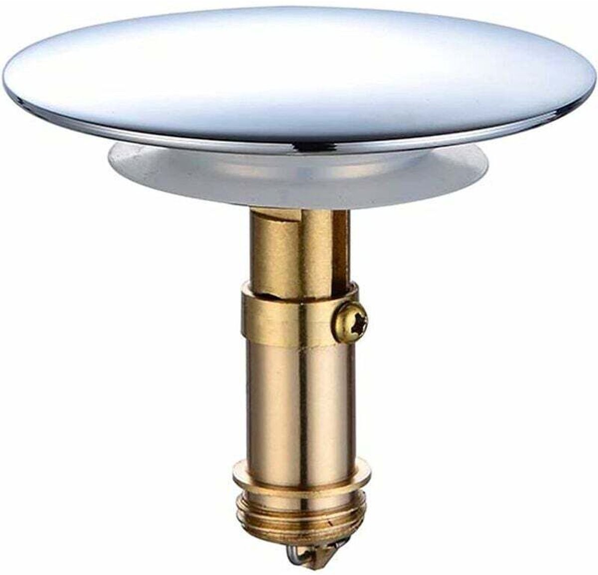 66 mm veerbelaste drukknopafvoer, geschikt voor wastafels in de badkamer, keuken en douche; massief messing stop, verchroomd.