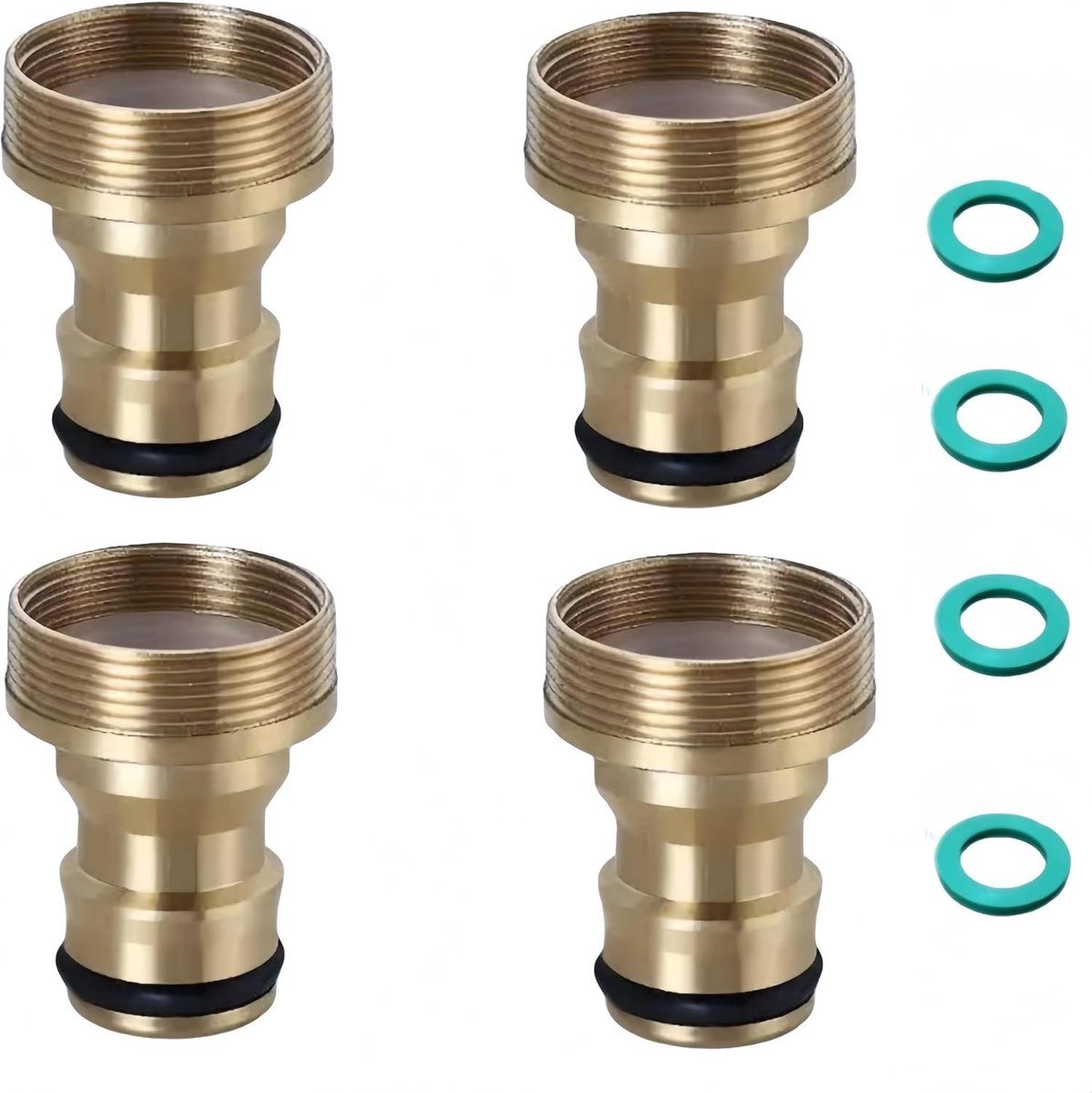 Slangadapter - Geel - 22 mm - Koper - Voor Tuinslangen en Waterkranen