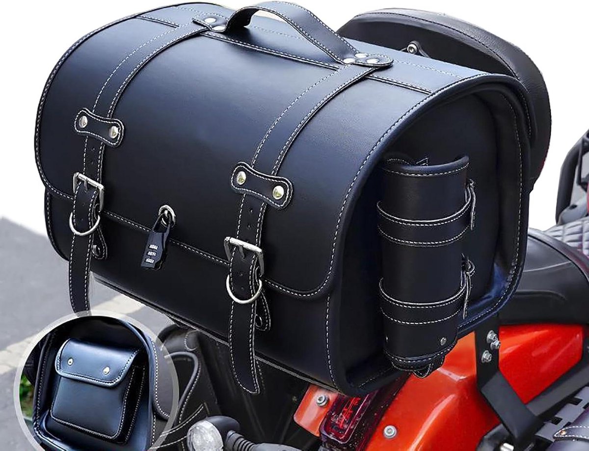 Motorfiets Achtertas - Zadeltas Motor - Motorrijden - Grote Capaciteit 33L - 33L - Zwart