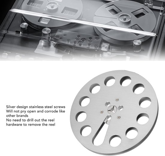 Lege Haspel - Tape Spoel - Muziek Opnemen - 11 Gaten Ontwerp - 7 Inch - Zilver — afbeelding 5