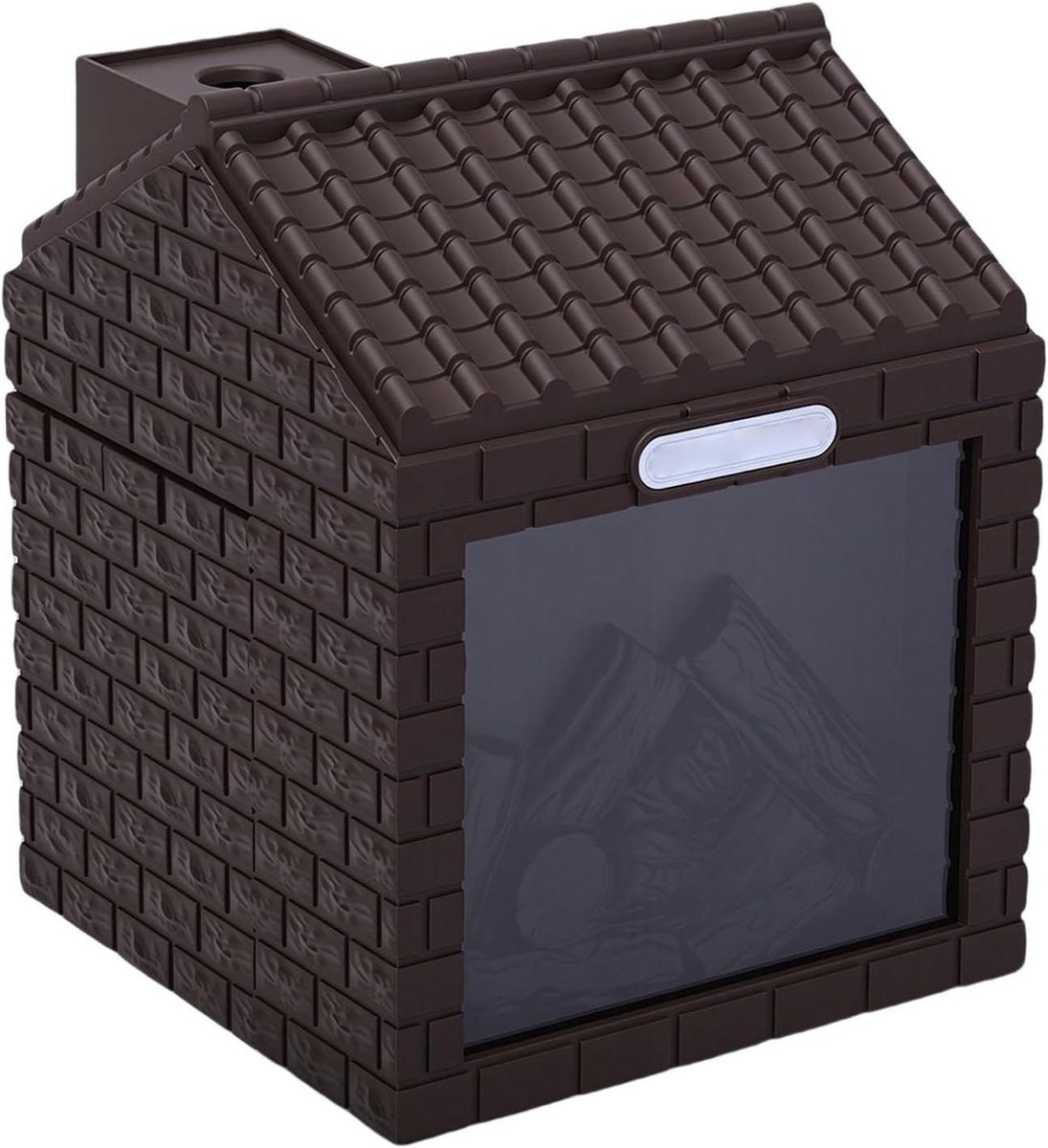 Luchtbevochtiger Haard Design - Mini Bevochtiger - Sfeerverhogend Werken - Vlam Effect Licht - 200 ml - Bruin