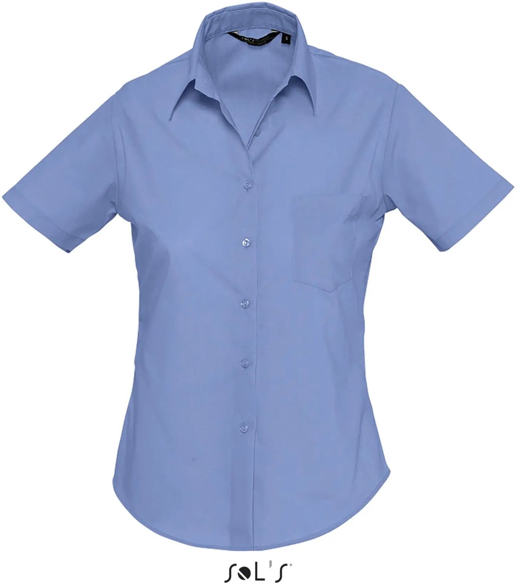 SOL'S Popeline-Blouse Escape Short Sleeve L620 - Middle Blue - L