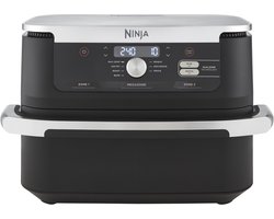 Ninja Foodi FlexDrawer Airfryer, DualZone met verwijderbaar tussenschot, grote lade van 10,4 l, vaatwasserbestendige onderdelen met antiaanbaklaag - Zwart - AF500EU
