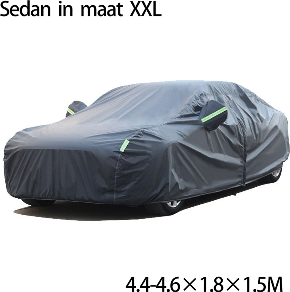 KZQ Universele Auto Car Cover - Waterdicht & UV-Bestendig - Voor Sedan - Maat XXL (4.4-4.6m) - Zwart