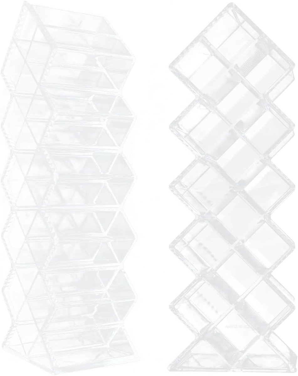 Lipstick Organizer voor 16 Lippenstiften, 2 Stuks, Transparante Makeup Opbergstandaard voor Cosmetica en Schoonheid