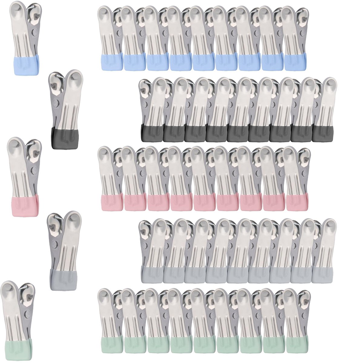 Omgoods - 50 Stuks RVS Wasknijpers voor Diverse Toepassingen