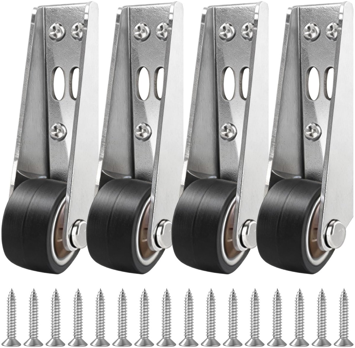 Omgoods - Set van 4 Stille Rubber Wielen voor Poorten