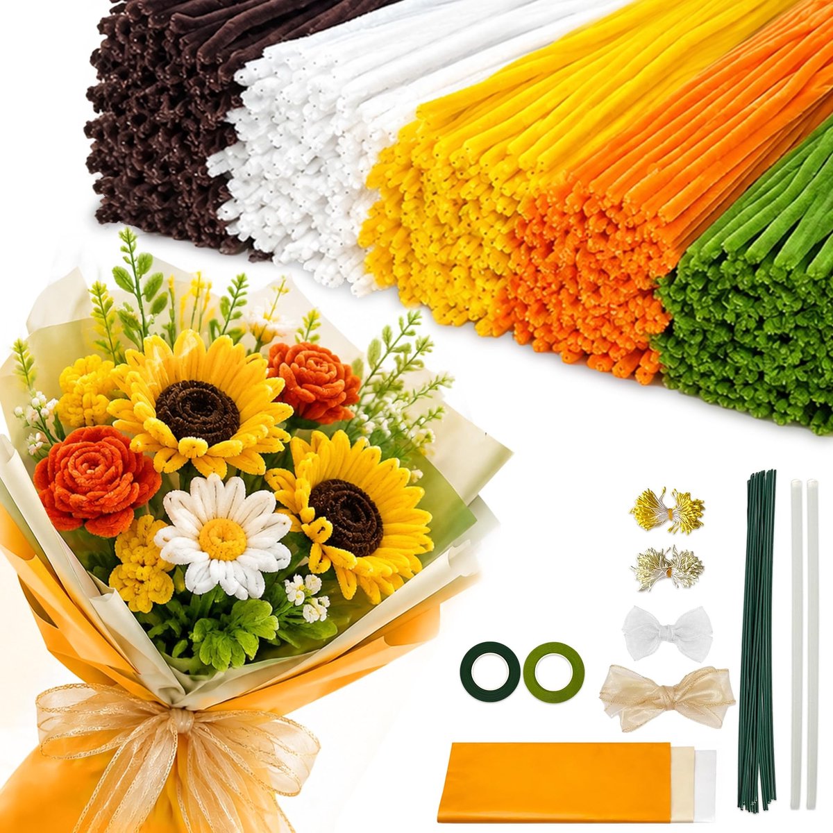 Omgoods - Complete Set van 500 Pipe Cleaners voor Bloemcrafts