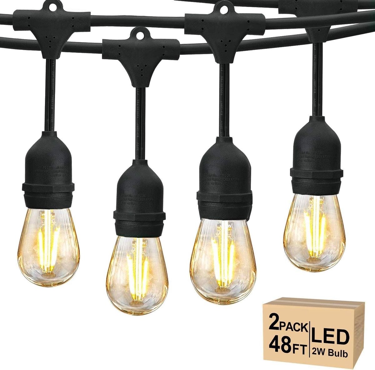 Vellaro Buitenlampjes - Wit - 30 Meter - LED Gloeilamp Lichtketting - Voor Binnen en Buiten Gebruik