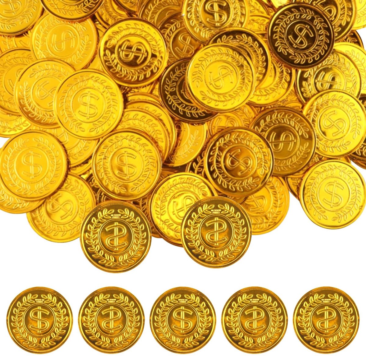 Omgoods - Set van 100 Gouden Speelstukken voor Piratenavonturen