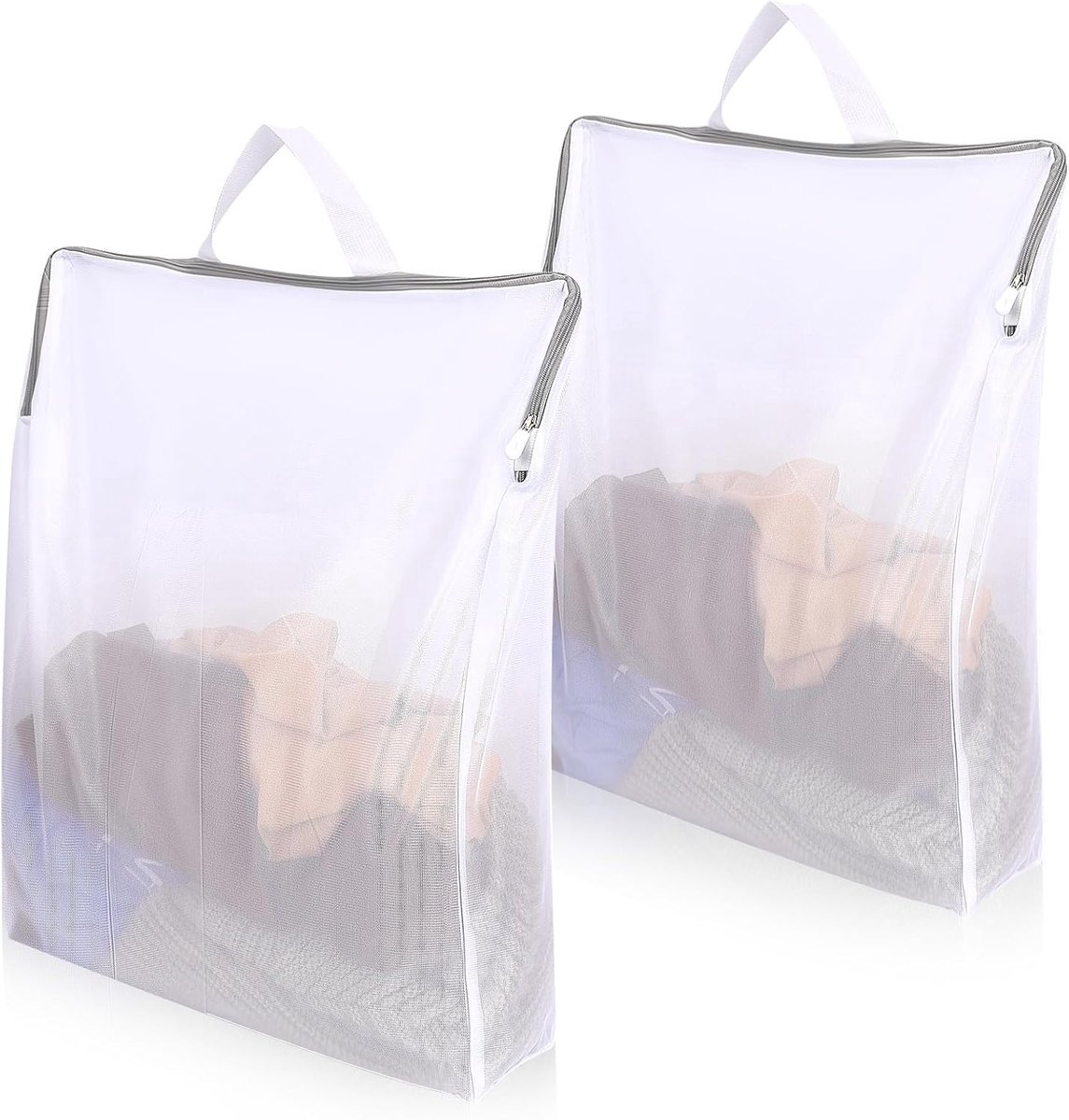 3D waszak, speciale anti-vervormingsnetzak voor wasmachine, wasnetzak, tas voor beha's en ondergoed - 2 Stuks - Wit