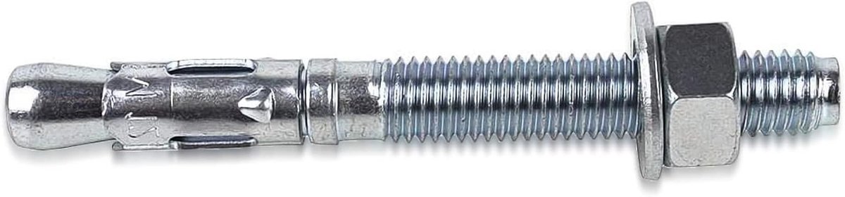 Metalen Ankers - Wigankers Doorsteekankers - Zware Lasten Bevestigen - Roestvrij Staal - M10 12 Stuks - Zilverkleurig