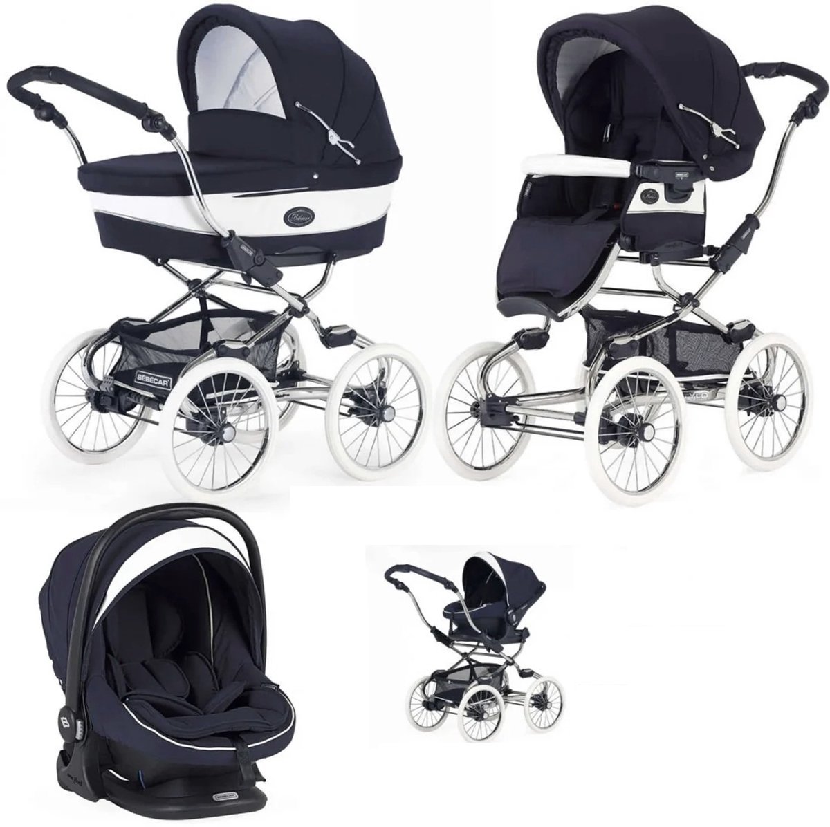 Bebecar Stylo Class Kinderwagen Blue/White 3 in 1
