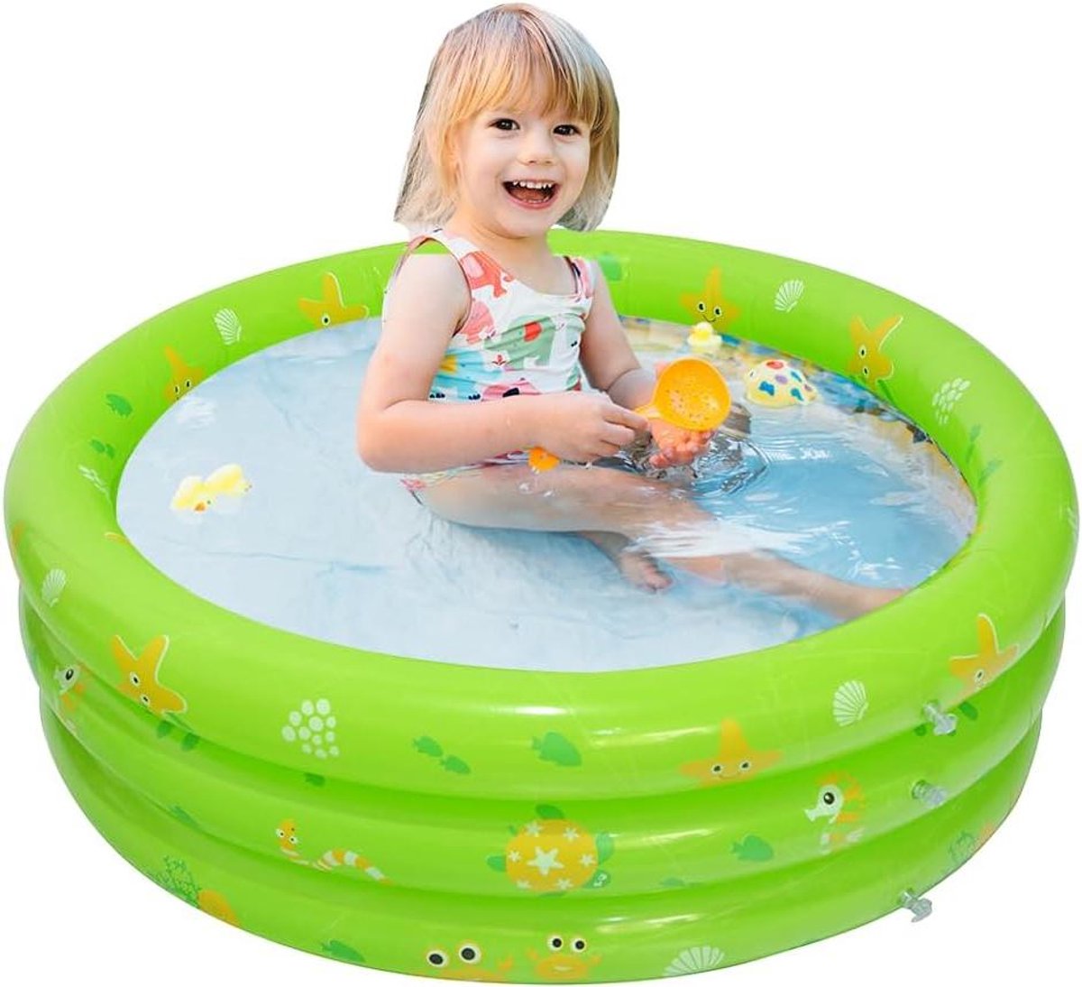 Kinderbadje Rond - Babyzwembad Opblaasbaar - Zomer Waterpret - Verdikt Antislip Bodem - 85 x 30 cm - Groen