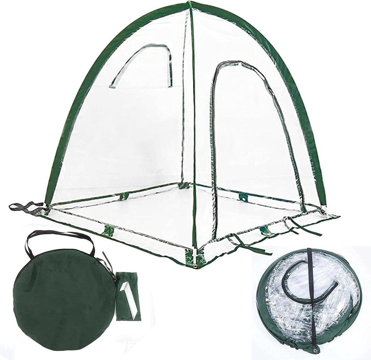 Draagbare Broeikas - Plantenhuisje Kweekkas - Planten Beschermen - Pop-up Ontwerp - 92 x 92 x 100 cm - Transparant