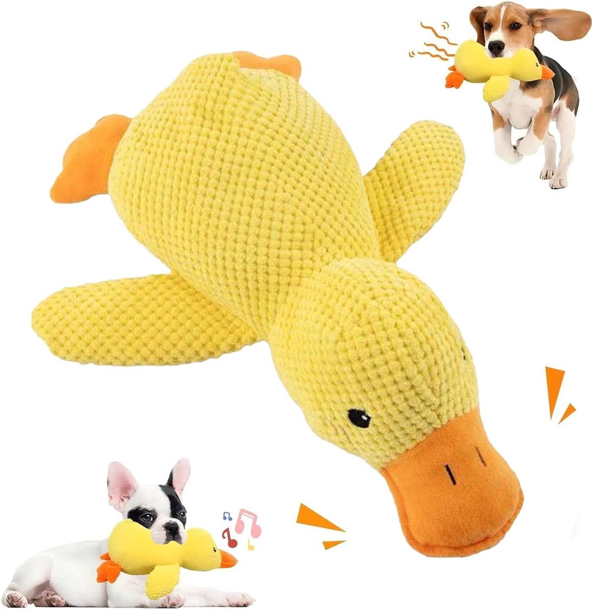 Eend Hondenspeeltje - Pluche Pieper - Tandhygiëne Bevorderen - Interactief Geluid - Tot 45cm - Niet gespecificeerd