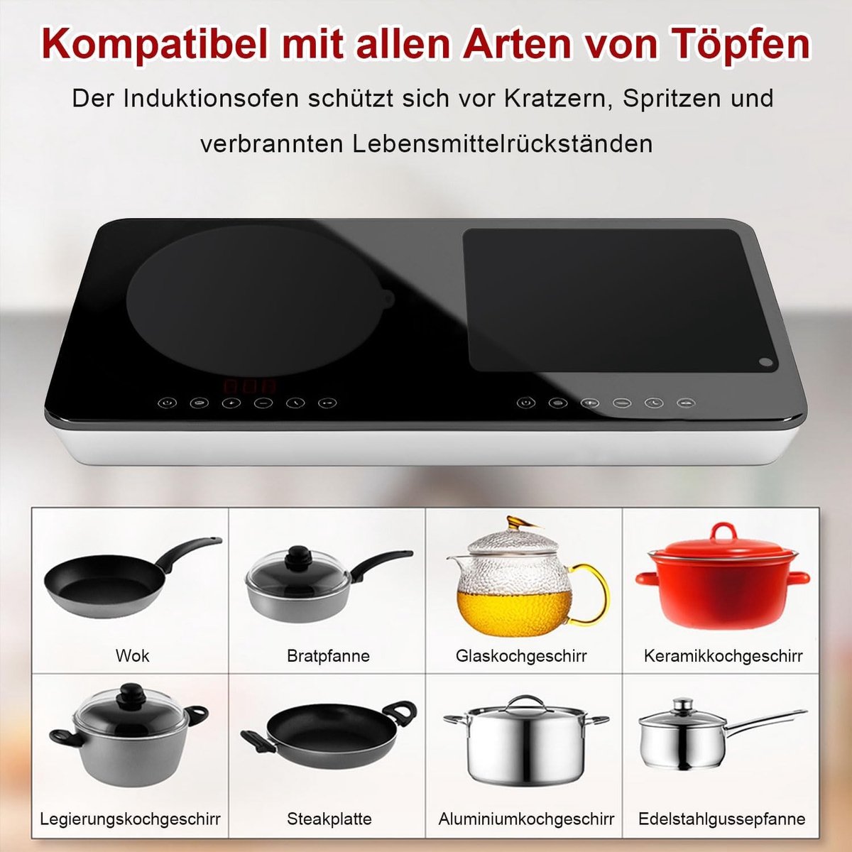 Inductiebeschermingsmatten - Zwart - 22 cm, 24 cm en 25 x 35 cm - Siliconen Hittebestendig tot 260 °C - Voor Inductiekookplaten