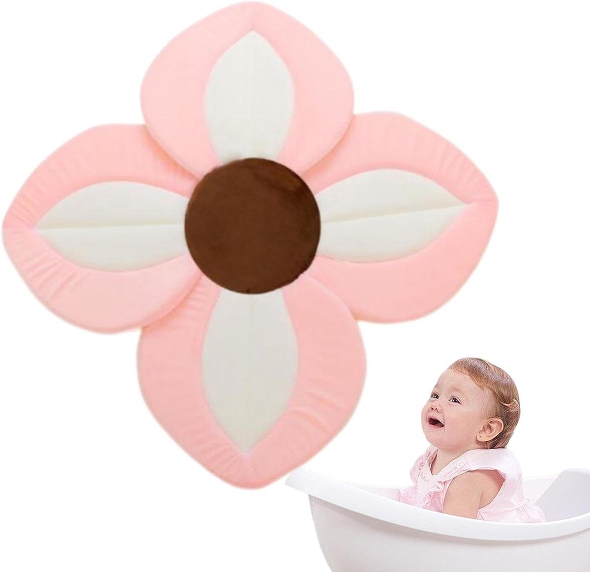 Baby Badmat - Badkuipmat Bloemenmat - Veilig Baden - Antislip Bodem - 30x30 cm - Roze