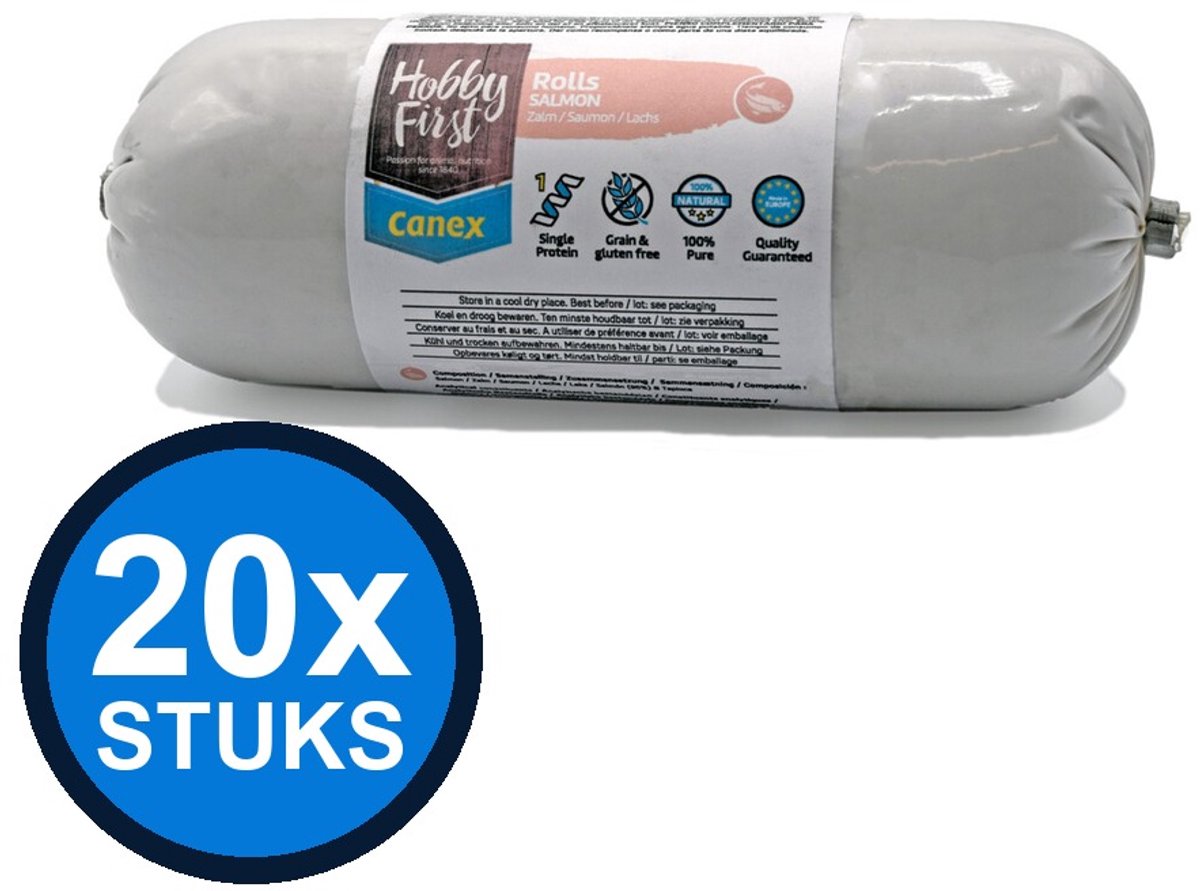 24x Hobby First Canex high protein roll salmon 400gr