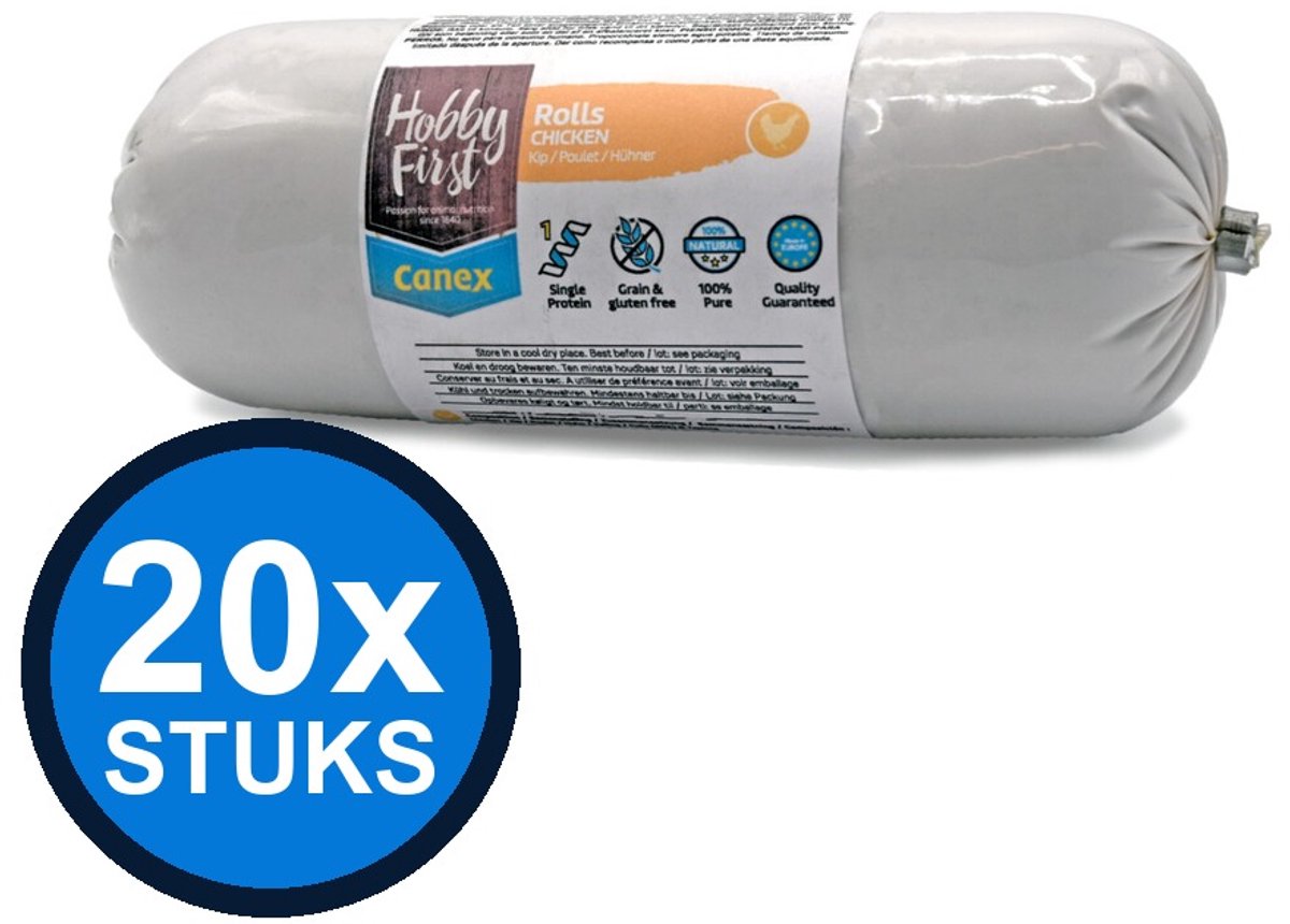24x Hobby First Canex high protein roll chicken 400gr