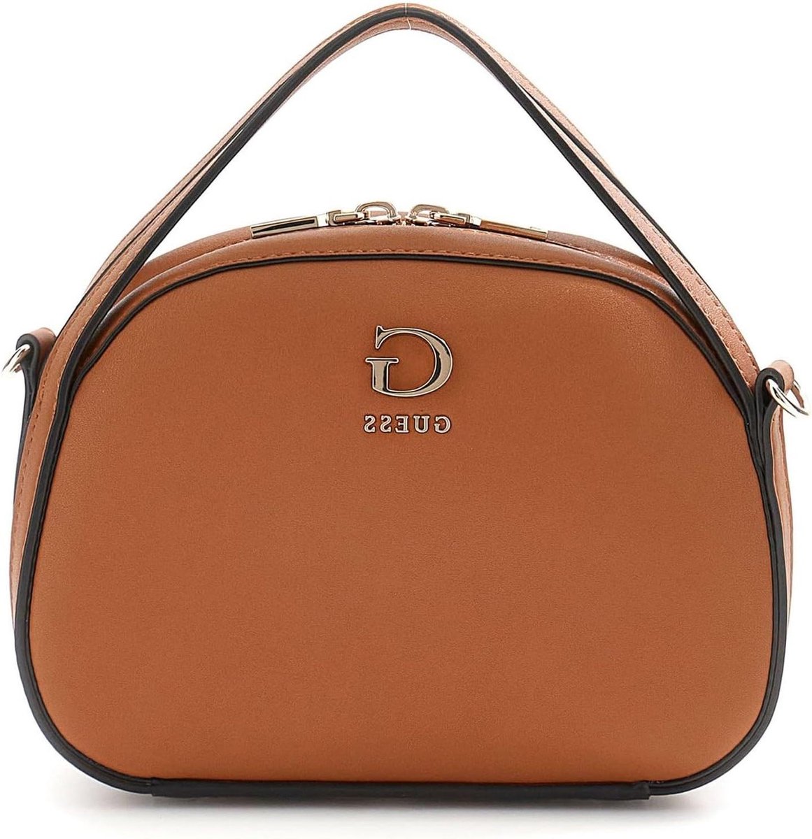 Schoudertas Dames - Handtas Crossbody - Dagelijks Gebruik - Goudkleurige Accent - 21 x 15 x 8 cm - Bruin