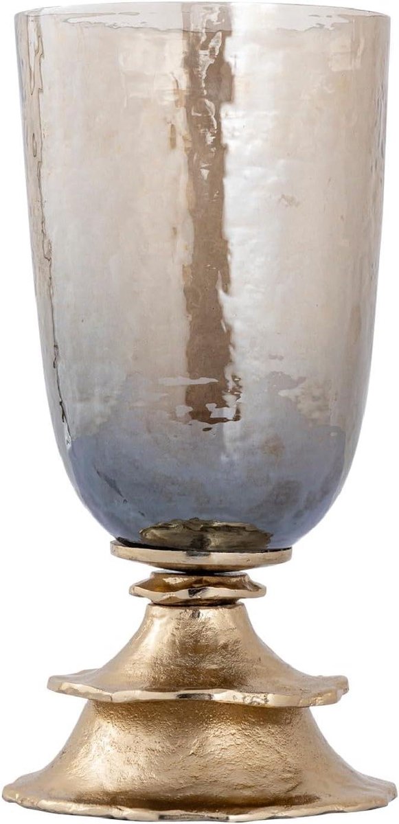Theelichthouder - Kaarsenhouder - Sfeer Creëren - Hoogwaardig Glas - 16x16x33 cm - Champagne