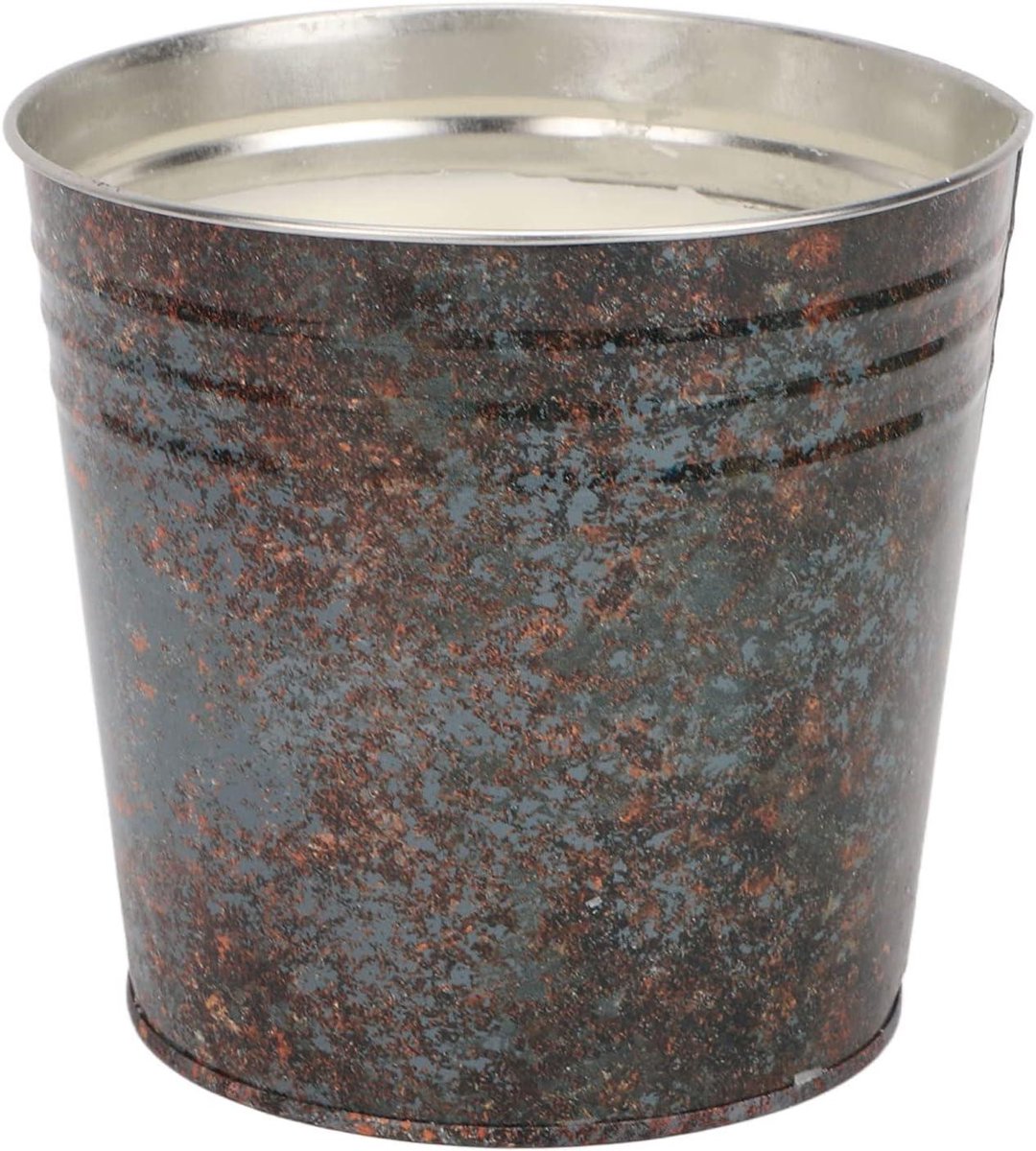 Emmer Kaars - Citronella Kaars - Buiten Dineren - Drie lonten - 14 x 14 x 12 cm - Roestig