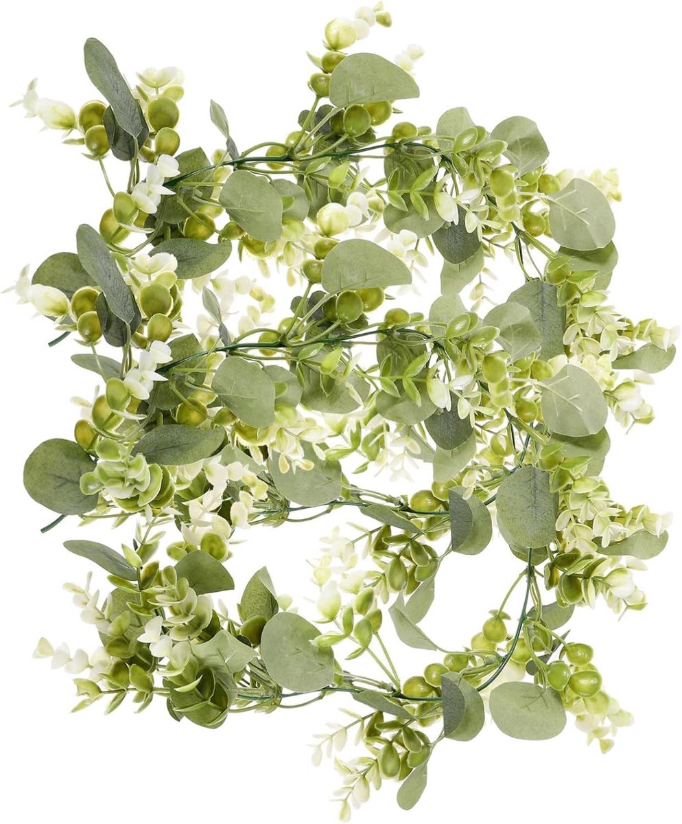 Nep Eucalyptus Slinger - Kunstplant Slirang - Feestelijke Decoratie - Natuurlijke Vorm - 180 cm - Groen