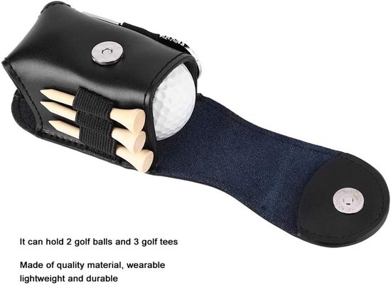 Golf Ball Tas met Clip - Handige Houder voor Golfballen en Tees - Ideaal voor Golfuitrusting en Accessoires (Kleur: Zwart) van GOLF — afbeelding 4
