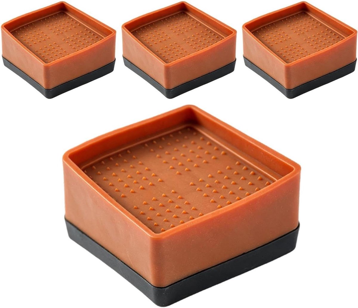 Vierkante Meubelverhogers - Bedlifters Bankverhogers - Meubels Verhogen - Antislip TPU Basis - 7.8 x 7.8 x 4 cm - Wit