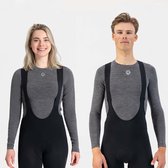Rogelli Merino Dames en Heren Ondershirt Wielrennen - Lange Mouw - Grijs
