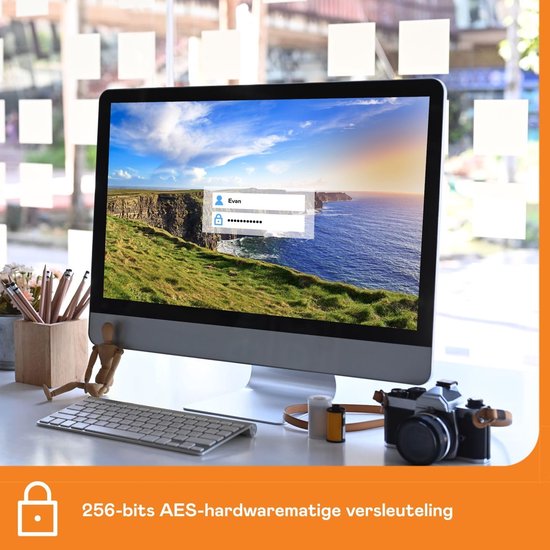 Externe Harde Schijf - Desktop Opslag - Bestanden Opslaan - Hardware Versleuteling - 14 TB - Zwart — afbeelding 4
