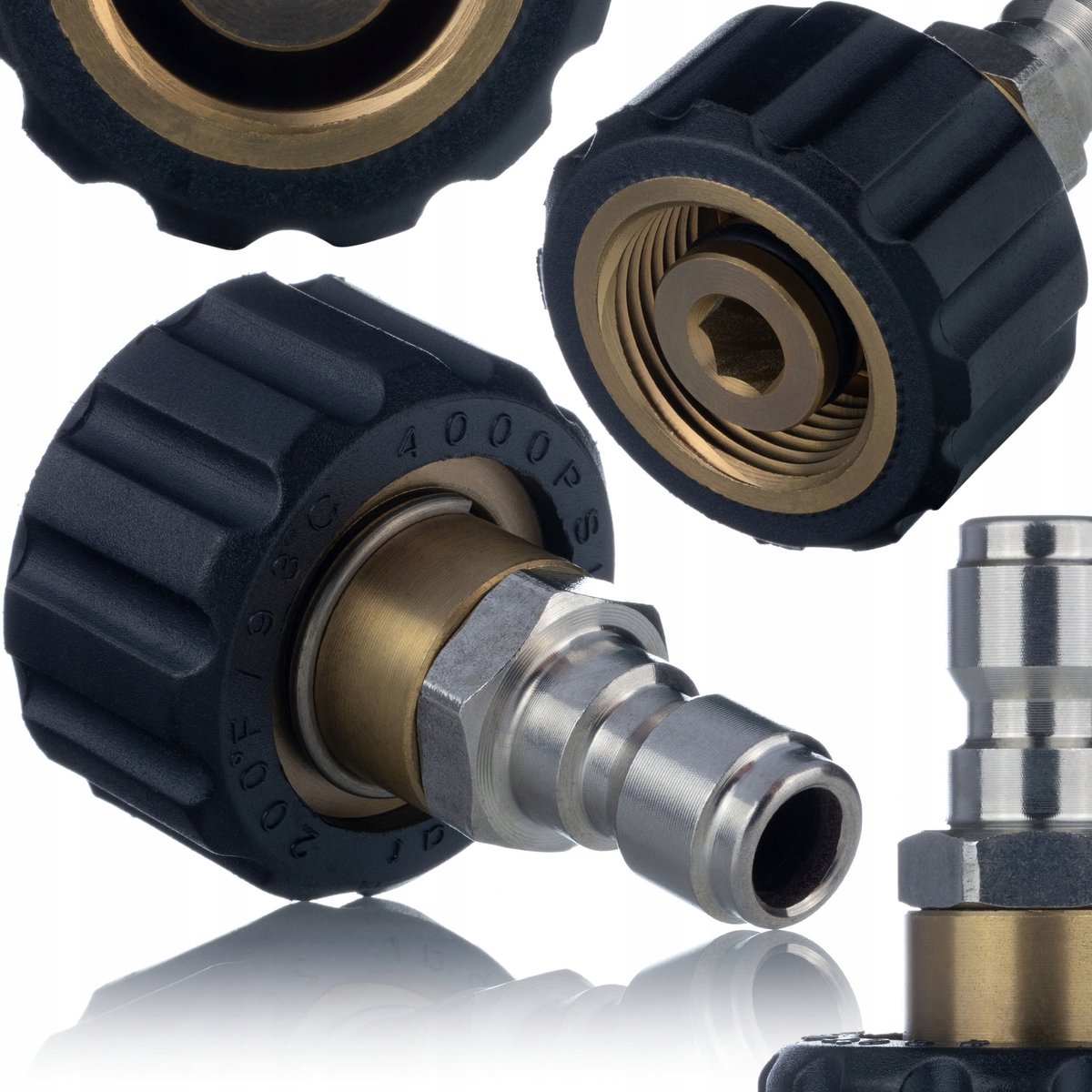 Rosfix Aansluiting Adapter M22x1,5 Vrouwelijk naar 3/8” Snelkoppeling - Messing/Staal - Geschikt voor Kärcher