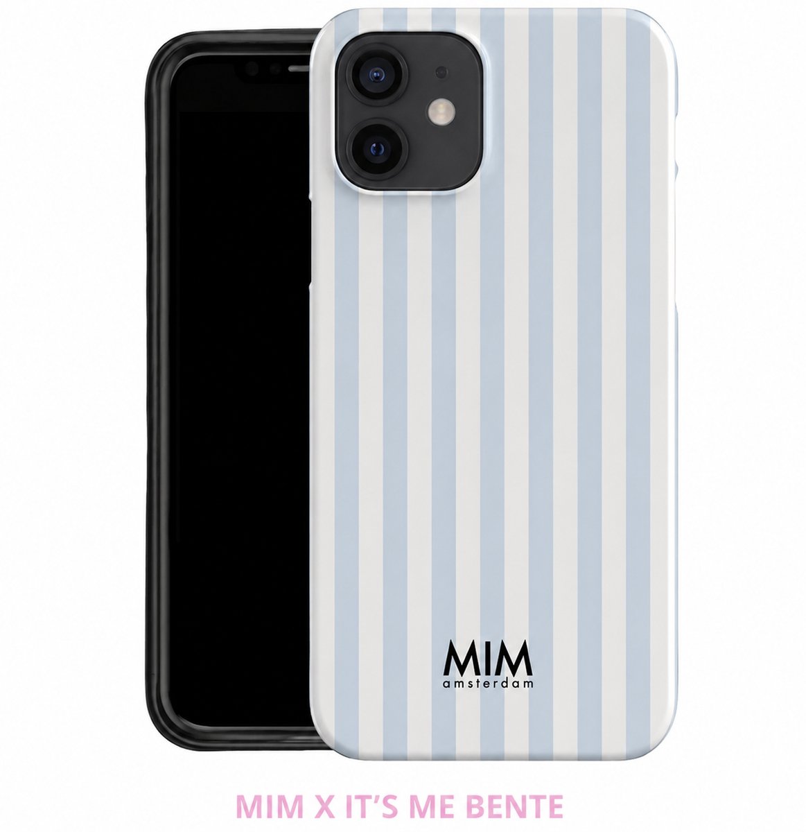 MIM Amsterdam - Santorini Stripes Blue - Geschikt voor iPhone 11 - Telefoonhoesje - Shockproof Case - Blauw Wit Gestreept Hoesje - Beschermhoes - Trendy Phone Case