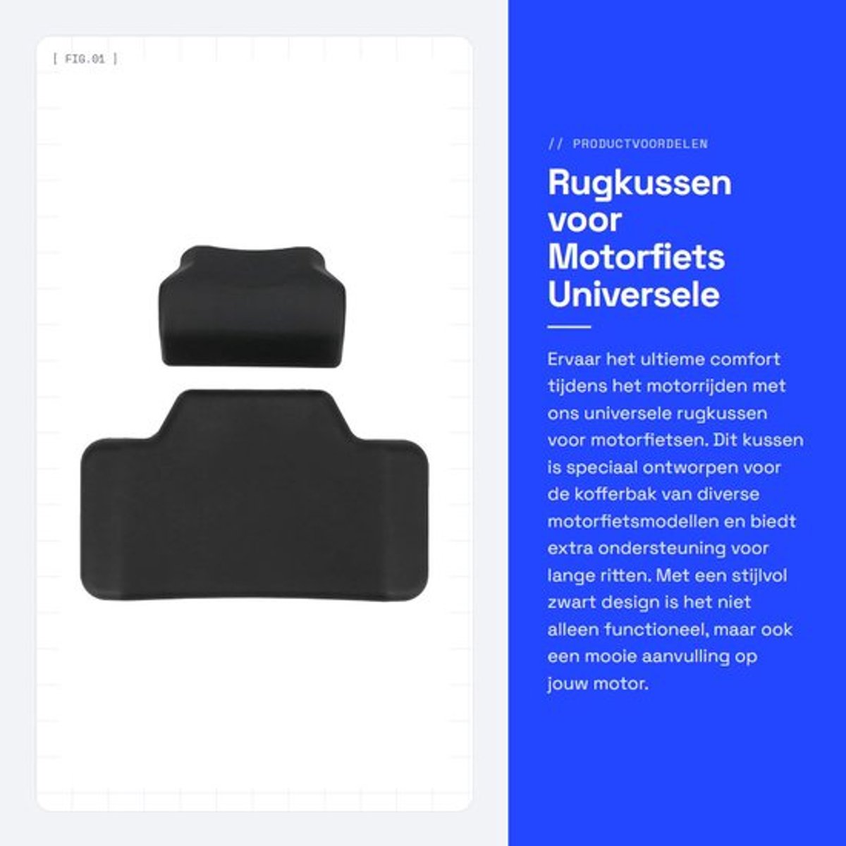 Rugkussen Universeel - Motorfiets Kofferbak - Rugleuning - Polyurethaan - Zacht - Slijtvast - Motorfiets Kofferbak Pad