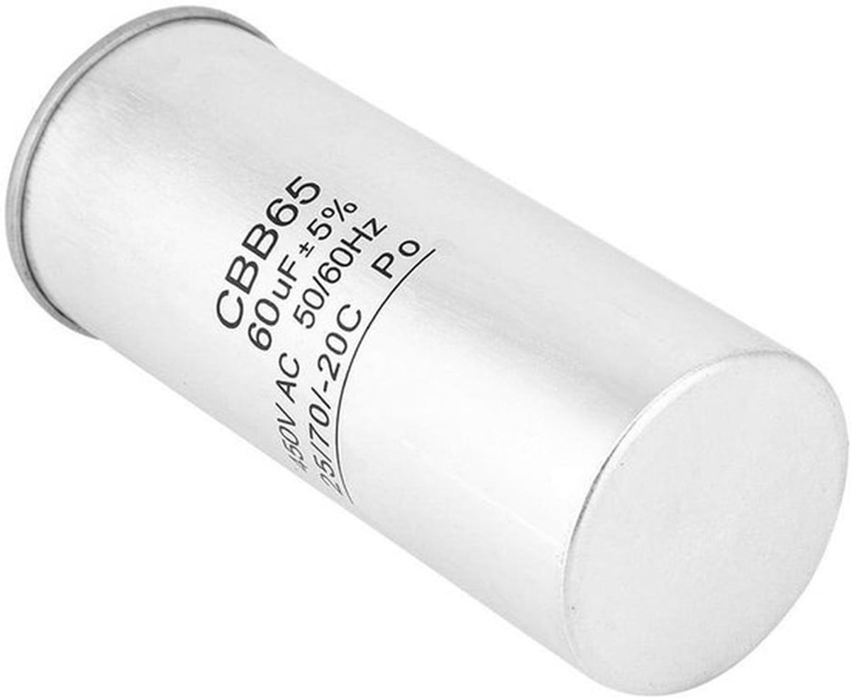 Airconditioningcondensator 60UF 450V - Startende Condensormotor - Aluminiumfolie - Geschikt voor Compressoren - Hoogwaardige Prestaties - Condensator