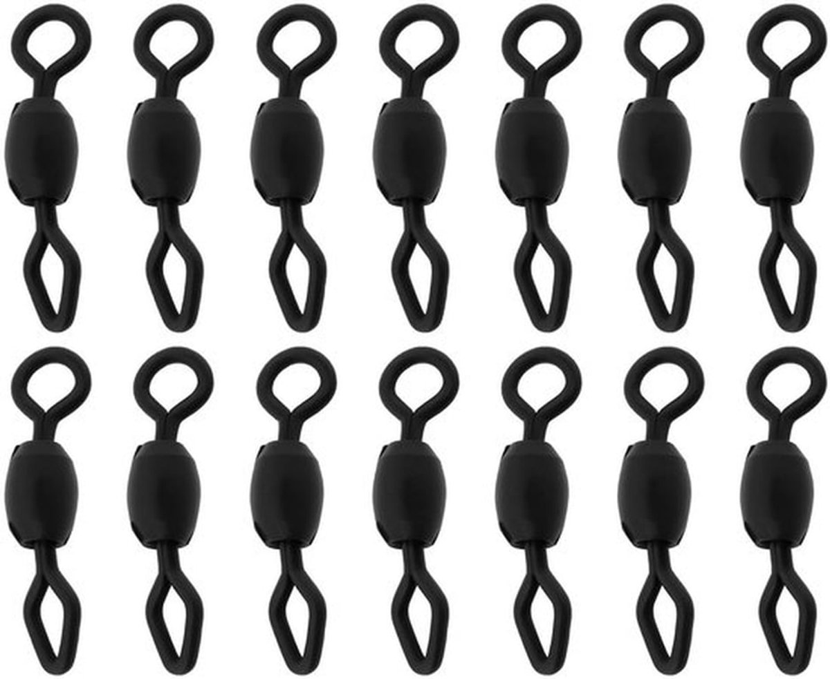 Vissen Swivels 100 Stuks - 14 mm - Ronde Ruit - Zwart - Corrosiebestendig - Duurzaam Metaal - Verbeterde Stabiliteit - Viswartels