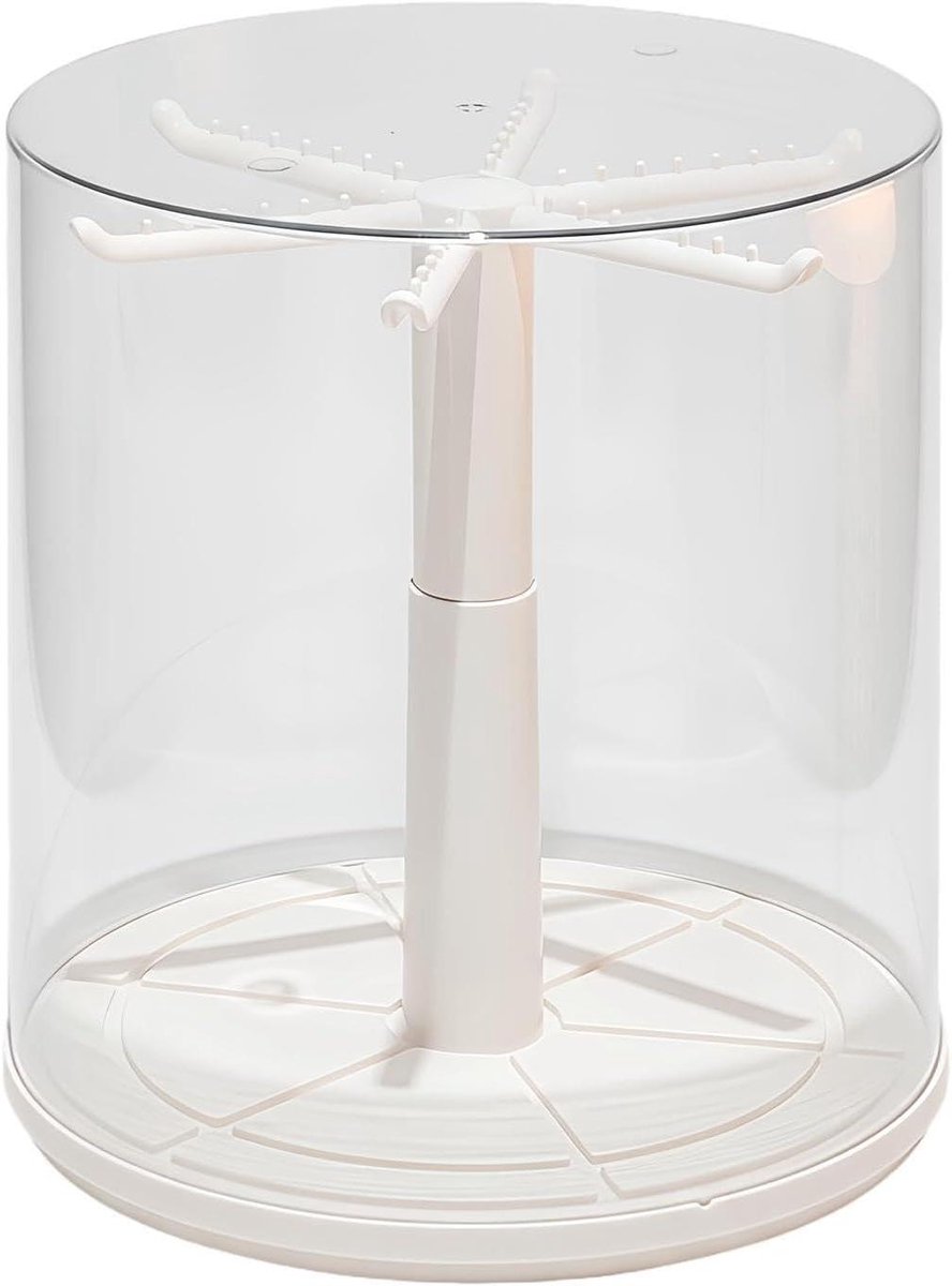 Poppenvitrine - Opbergdoos Displaybox - Verzamelingen Presenteren - Stofdichte Afdekking - 24.5 x 24.5 x 26 cm - Wit