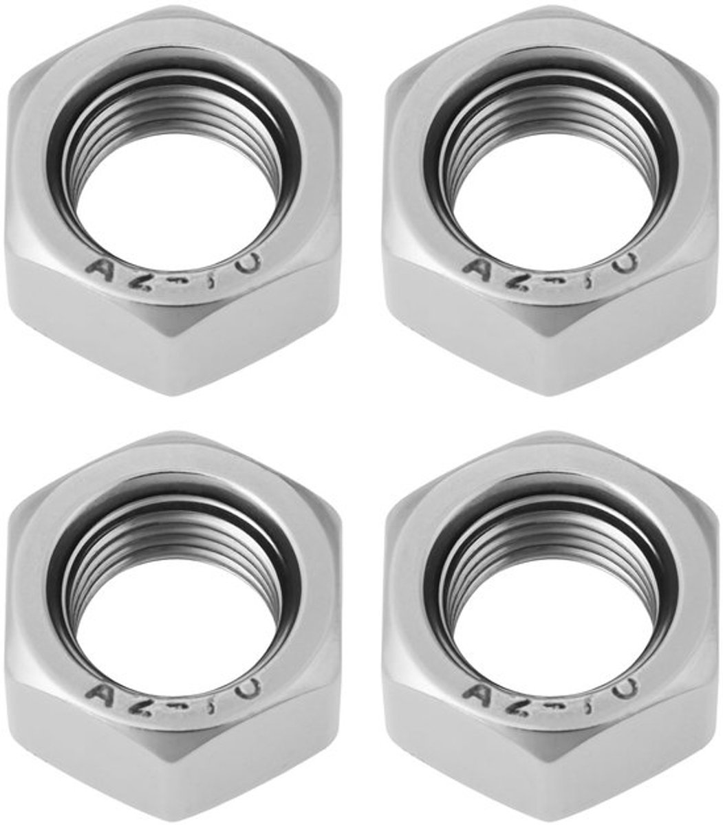 Moeren 4 stuks - M12 x 1,25 - Roestvrij Staal - Linkse Schroefdraad - Volledige Moeren - Corrosiebestendig - Moer