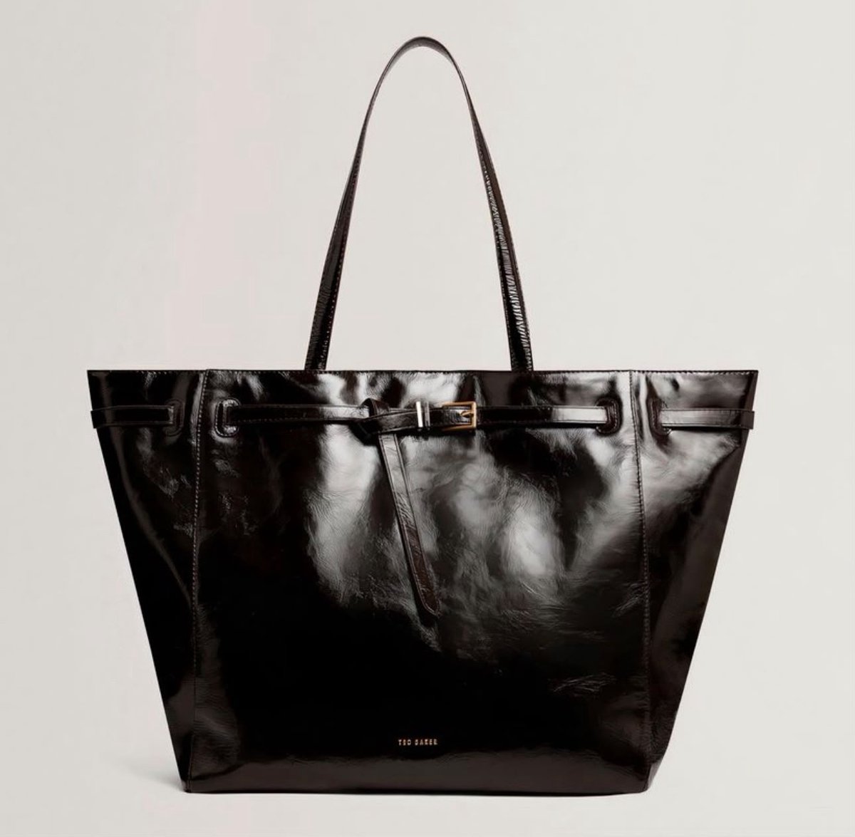 Ted Baker lederen shopper donkerbruin handtas 100% leer - 40 x 36 x 16