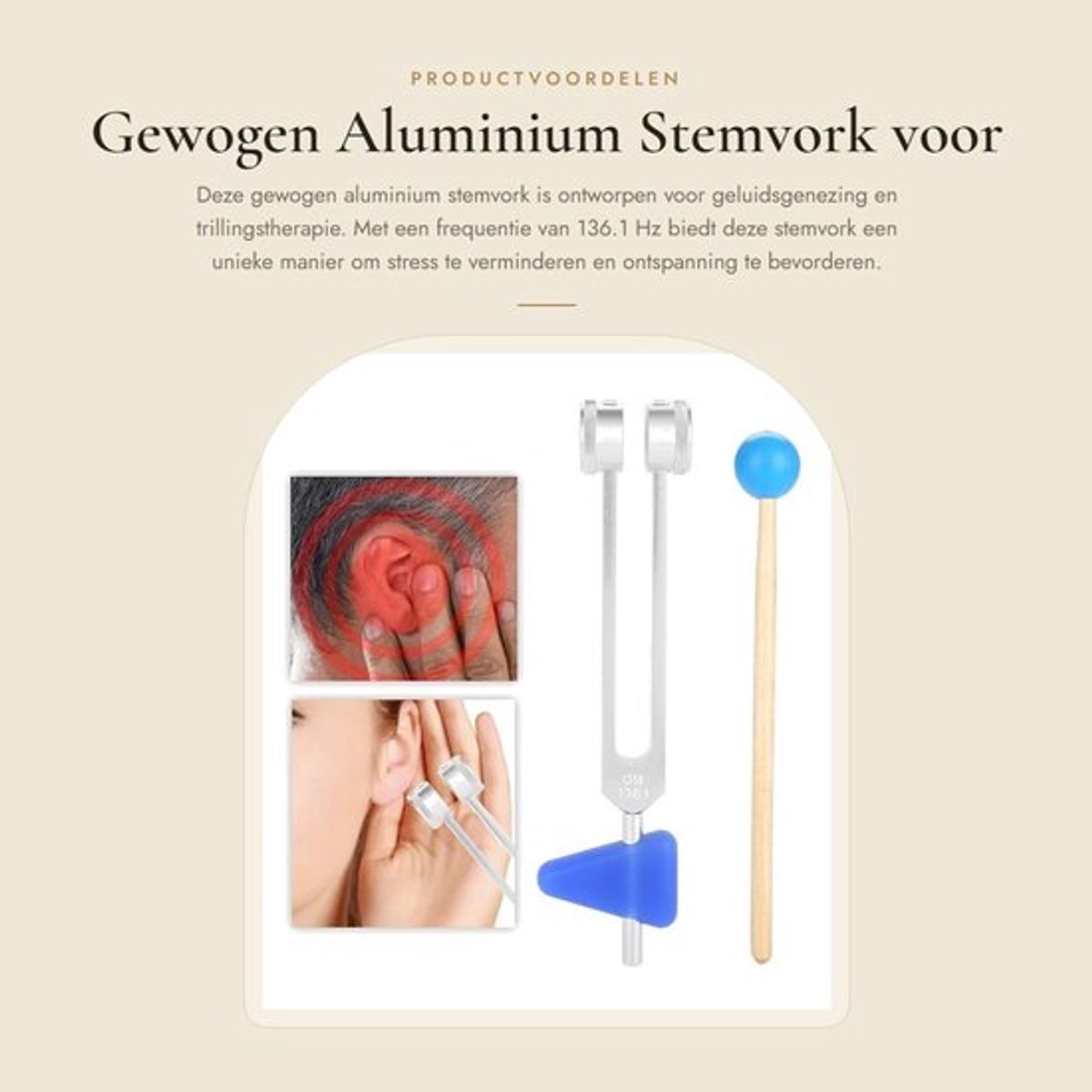 Gewogen Aluminium Stemvork voor Geluidsgenezing en Trillingstherapie