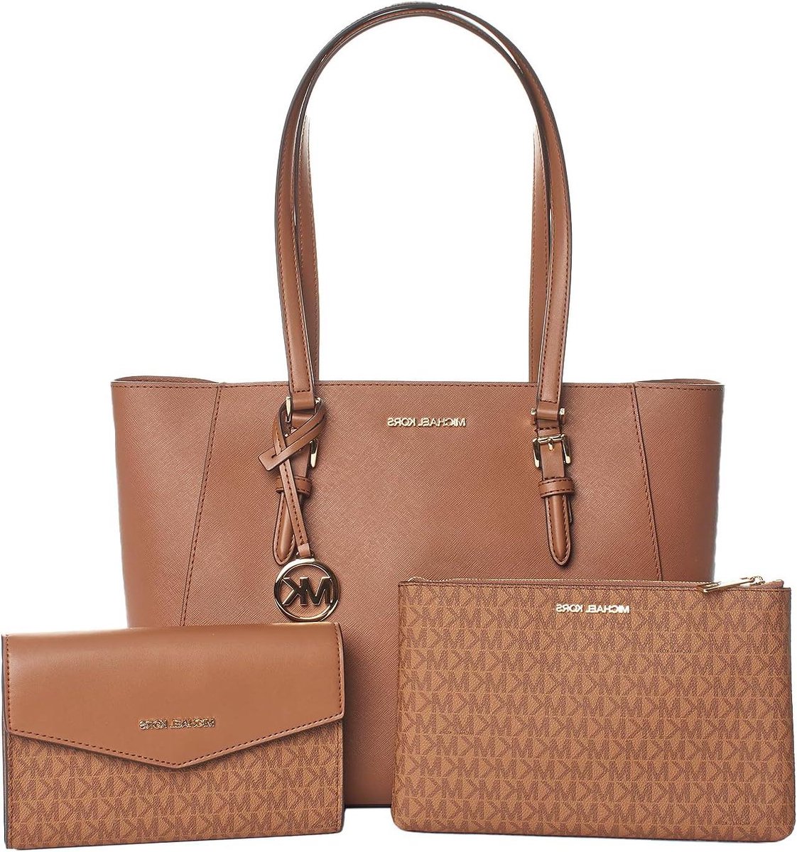 Dames Tote Tas - Crossbodytas Schoudertas - Dagelijks Gebruik - 3-in-1 Set - Verstelbare Band - Bruin