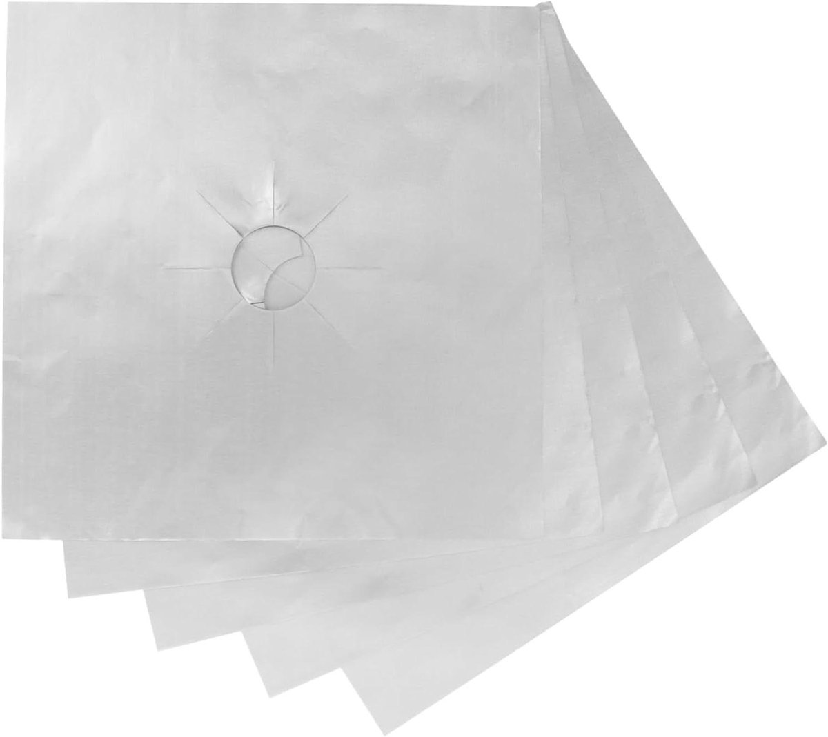Gaskookplaat Beschermers - Fornuis Liners - Kookplaat Schoonhouden - Antiaanbaklaag - 27x27cm - Zilver