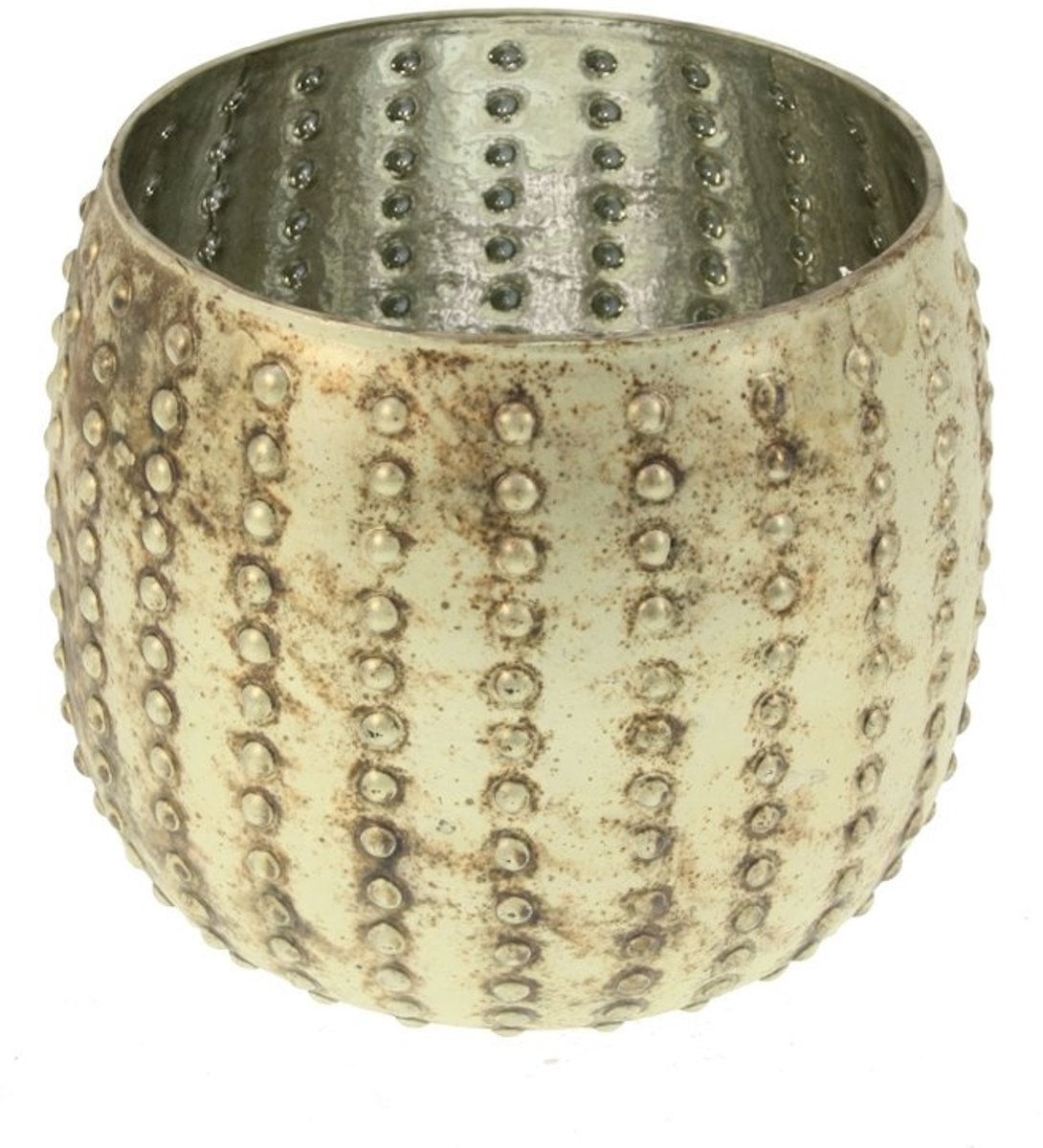 Windlicht met stippen antiek look Ø18xH16cm